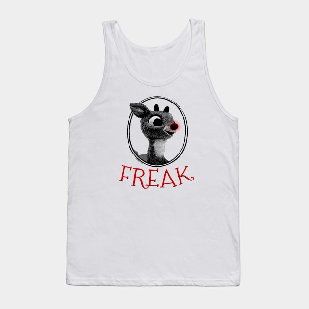 FREAK Rudolph the Red Nosed Reindeer Christmas Parody Tank Top by UselessRob